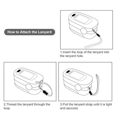 CONTEC CMS50M Fingertip Pulse Oximeter SpO2 and PR Value Blood Oxygen Monitor Neck/Wrist Cord LED Display Gray White color (Gray) in Kuwait