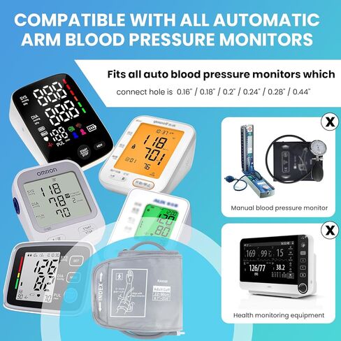 Blood Pressure Cuff Compatible with Omron (22-66CM), Extra Large BP Replacement Cuff for Big Arms, Compatible with Most Blood Pressure Monitors – Includes 6 Adapters in Saudi Arabia