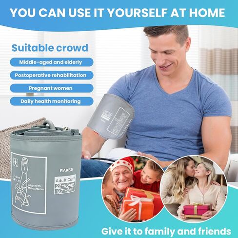 Blood Pressure Cuff Compatible with Omron (22-66CM), Extra Large BP Replacement Cuff for Big Arms, Compatible with Most Blood Pressure Monitors – Includes 6 Adapters in Saudi Arabia
