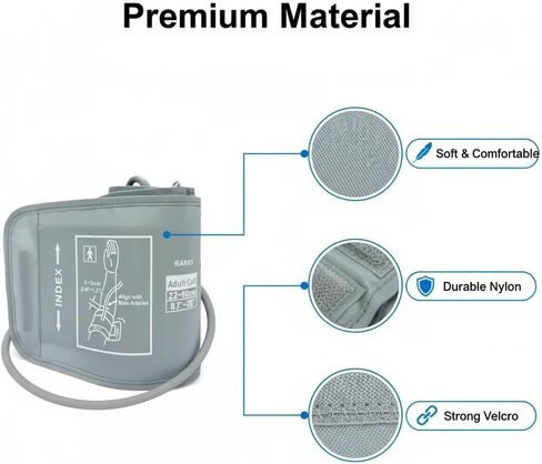 Blood Pressure Cuff Compatible with Omron (22-66CM), Extra Large BP Replacement Cuff for Big Arms, Compatible with Most Blood Pressure Monitors – Includes 6 Adapters in Saudi Arabia