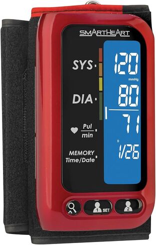 Smartheart Adult Cuff Arm Home Automatic Digital Blood Pressure Monitor 1-Tube Black 1 Each in Saudi Arabia