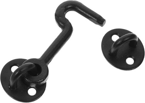 Holibanna European Style Cast Iron Hook and Eye Latch Heavy Duty Window Hook for Doors and Gates Vintage Design for Home Use 1 Set in Kuwait
