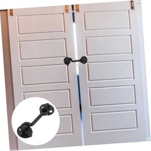 Holibanna European Style Cast Iron Hook and Eye Latch Heavy Duty Window Hook for Doors and Gates Vintage Design for Home Use 1 Set in Kuwait