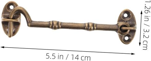 Lurrose Brass Door Hook and Eye Latch for Garage and Window Security Cabin Hook Screws Easy Installation Enhanced Safety for Indoor Use Decor in Saudi Arabia
