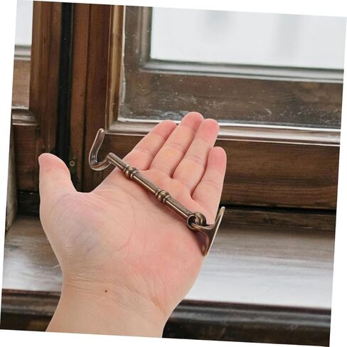 Lurrose Brass Door Hook and Eye Latch for Garage and Window Security Cabin Hook Screws Easy Installation Enhanced Safety for Indoor Use Decor in Saudi Arabia