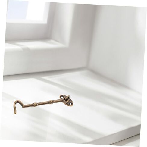 Lurrose Brass Door Hook and Eye Latch for Garage and Window Security Cabin Hook Screws Easy Installation Enhanced Safety for Indoor Use Decor in Saudi Arabia
