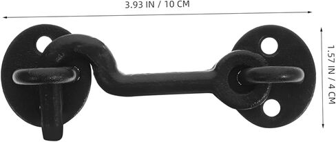 TEHAUX Vintage Cast Iron Hook Latch Heavy Duty Eye Door Lock with Screws for Gates Cabinets and Windows Rustic Style 1 Set in Saudi Arabia