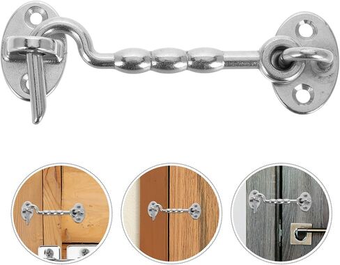 ibasenice Stainless Steel Windproof Door Hook Latch for Barn Doors and Windows Heavy Duty Hook and Eye Latch with Mounting Screws Durable Design for Secure Locking in Saudi Arabia