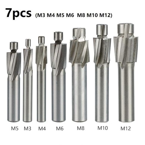 القاطع HSS Counterbore نهاية مطحنة M3-M12 الطيار الشق أداة وسع نهاية المطاحن CNC راوتر بت أداة طحن in Kuwait