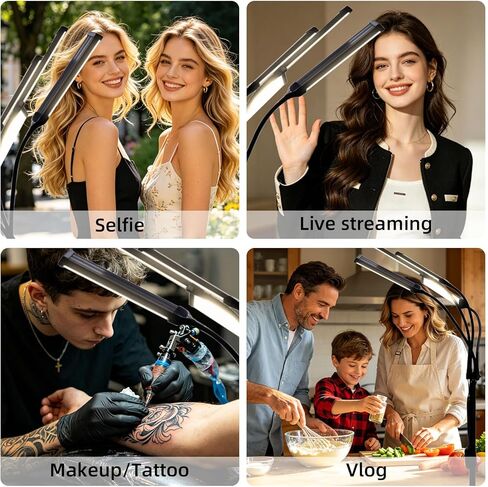 Four-arm LED Photography Light,with Tripod Light Stand and 2.4G Remote,2800k-6500k Fill Light for Live Stream Video Recording Eyebrow Tattoo Makeup YouTube Videos in Kuwait