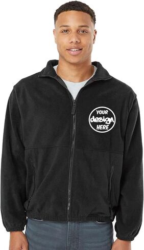 INK STITCH Men 3062 Super Warm Polar Fleece Custom Embroidery Logo Texts Full Zip Up Jackets in Saudi Arabia