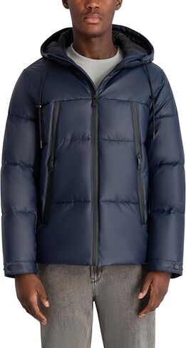 KARL LAGERFELD Men's Hooded Puffer Jacket With Zip Pockets in Saudi Arabia