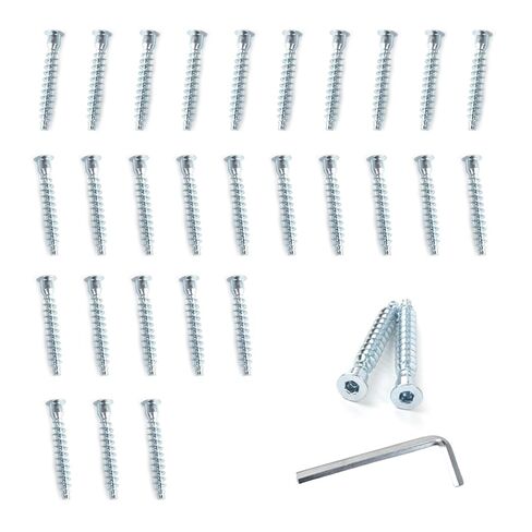 30 PCS M7*50 Hex Socket Drive Countersunk Self-Tapping Furniture Connecting Screw Set Confirmat Screws, Machine Screw Assortment Kit, Cabinet Screws for Furniture and Decoration Industry in Saudi Arabia