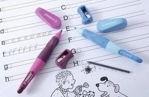 Handwriting Pencil - STABILO EASYergo 3.15 - Right Handed - Light Blue/Dark Blue + Sharpener in Saudi Arabia