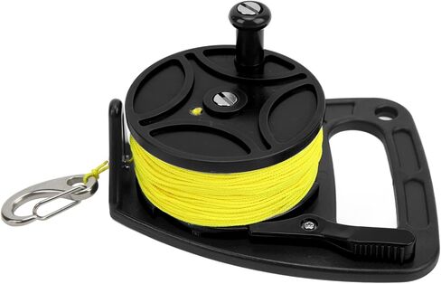 272ft Scuba Dive Reel Kayak Anchor with Clip Scuba Diving Dive Reel Anchor Rope Spool Fingerreel for Safety Underwater Diving Snorkeling Cave Exilediving (black wheel) in Saudi Arabia