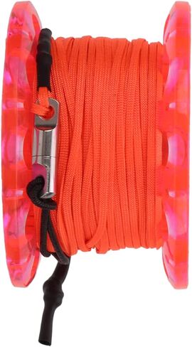 Finger Reel Diving Spool with 30m Orange Line, Stainless Steel Clip, Lightweight Durable Underwater Diving Gear - Anti Swivel Joint, Easy Connection for Cave and Wreck (red wheel) in Saudi Arabia