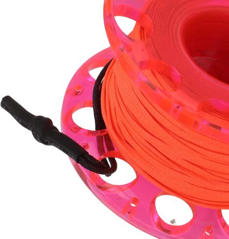 Finger Reel Diving Spool with 30m Orange Line, Stainless Steel Clip, Lightweight Durable Underwater Diving Gear - Anti Swivel Joint, Easy Connection for Cave and Wreck (red wheel) in Saudi Arabia