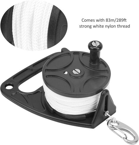 Diving Reel MultiPurpose with 289FT Line, Portable Kayak Anchor System, Blue - Durable ABS Construction, Easy Handle Buckle, Ideal for Scuba Diving Accessories (Black) in Saudi Arabia