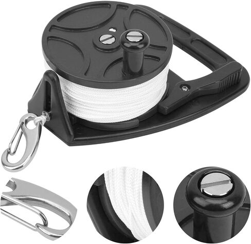 Diving Reel MultiPurpose with 289FT Line, Portable Kayak Anchor System, Blue - Durable ABS Construction, Easy Handle Buckle, Ideal for Scuba Diving Accessories (Black) in Saudi Arabia