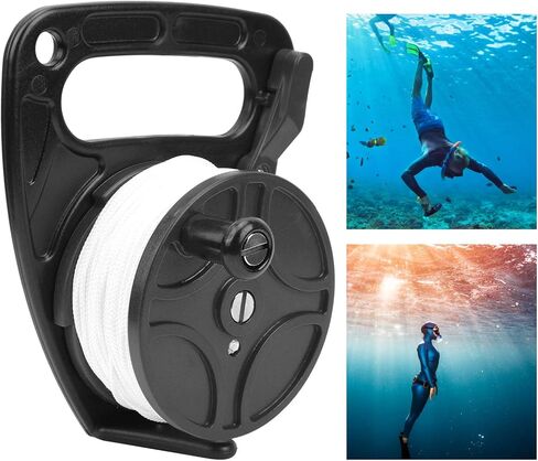 Diving Reel MultiPurpose with 289FT Line, Portable Kayak Anchor System, Blue - Durable ABS Construction, Easy Handle Buckle, Ideal for Scuba Diving Accessories (Black) in Saudi Arabia