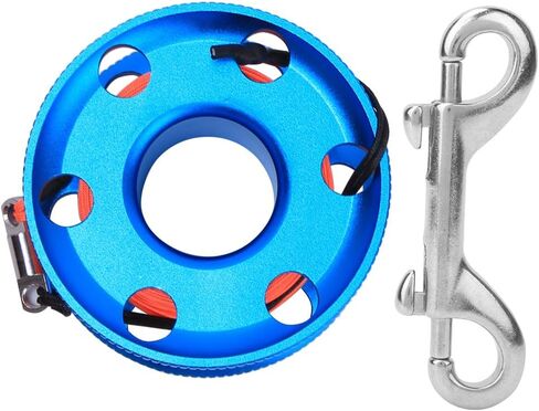 Scuba Diving Finger Spool Reel, Stainless Steel, 50M Orange Line - High Visibility, Free Swivel, Ideal for Dive Reel System and Kayak Anchor Use (30M) in Saudi Arabia
