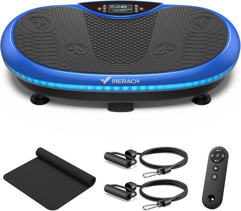 MERACH Vibration Plate Exercise Machine, 4D Whole Body Workout Vibrating Platform for Lymphatic Drainage Weight Loss Muscle Activation, Home Fitness Equipment with Bluetooth Light Pull Cord in Saudi Arabia