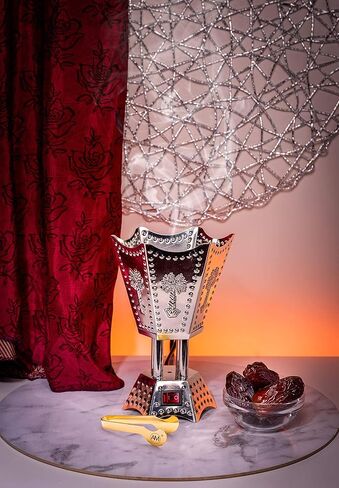 Am Bakhoor Electric Beagens Burner - Oud Florkense Resin Burner 6.5 بوصة (Hexagon) (النحاس) in Kuwait