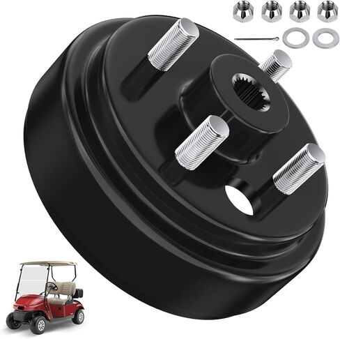 استبدال مجموعة محور طبلة الفرامل EZGO TXT 19186G1P لعربة الجولف EZGO 1982-UP الكهربائية ودورتين 1982-1993 نماذج الغاز، فتحة 0.75 بوصة 24 سنًا، استبدل OEM # 19186-G1 17082-G2 17298-G1 in Saudi Arabia