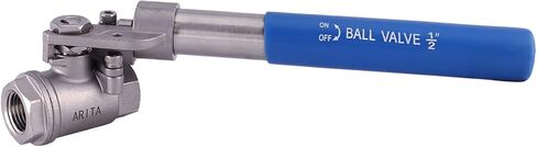 ARITA Spring Return "Deadman" Handle Ball Valve 1/2", Stainless Steel 304 Full Port 1500PSI for Water, Oil & Gas, Female NPT in Kuwait