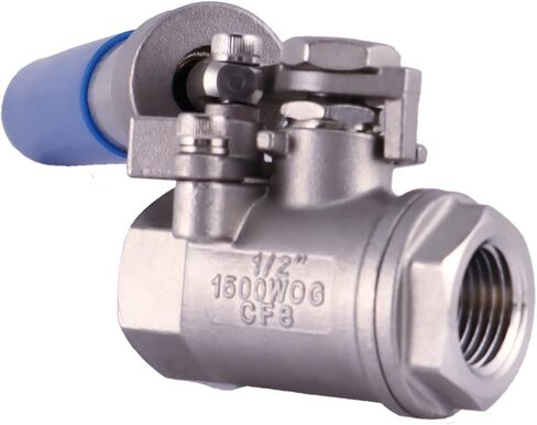 ARITA Spring Return "Deadman" Handle Ball Valve 1/2", Stainless Steel 304 Full Port 1500PSI for Water, Oil & Gas, Female NPT in Kuwait