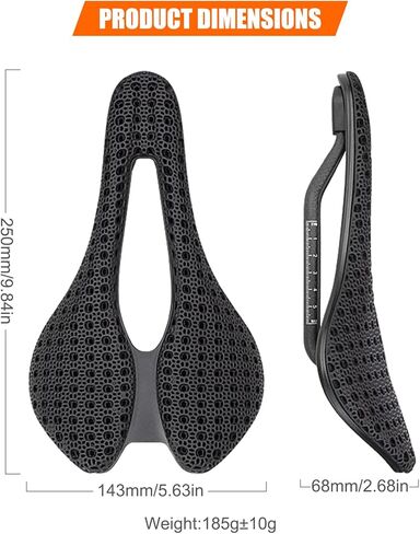 EVTSCAN 3D Printed Bike Saddle, Carbon Fiber Shock Absorption Comfortable Lightweight Cycling Saddle for Road Bikes in Saudi Arabia
