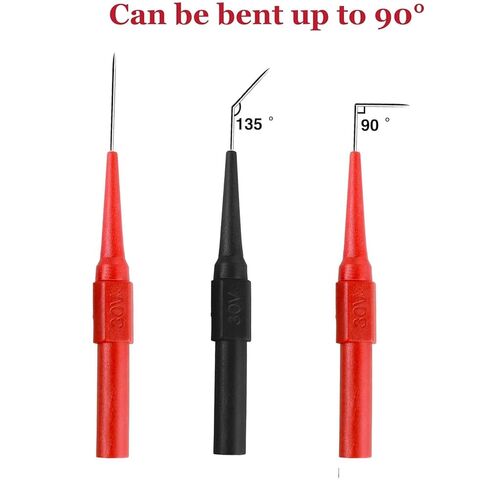 12 PCS Stainless Steel Back Probe Pins Kit, 0.7mm Electrical Needle Probes for 4mm Banana Socket Plug, Insulation Piercing Pin Test Probes in Kuwait