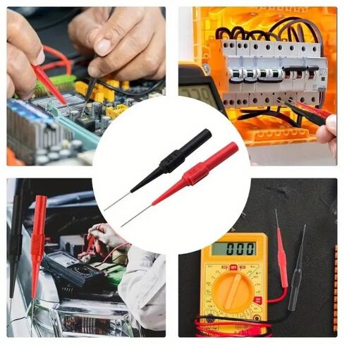 12 PCS Stainless Steel Back Probe Pins Kit, 0.7mm Electrical Needle Probes for 4mm Banana Socket Plug, Insulation Piercing Pin Test Probes in Kuwait