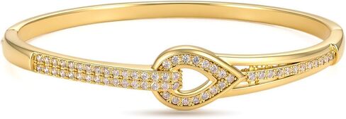 أساور Hotoo Gold Flower أساور متعددة الطبقات واسعة للنساء مجوهرات سهلة المفتوحة غير القابلة للتكديس لهدايا عيد ميلاد عيد الميلاد in Kuwait