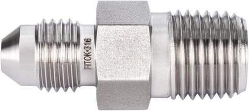 37 Degree Flared Tube Fitting 3/8" Male JIC × 3/8" Male NPT 316 Stainless Steel 5000 psi, SS-CM-AN6-NS6 in Kuwait