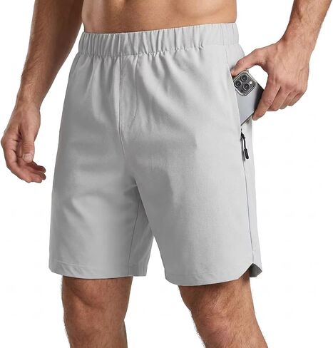 Men's Athletic Running Shorts Lightweight Casual Workout Gym Shorts Yoga Hiking Golf Beach Short with Zipper Pockets in Saudi Arabia