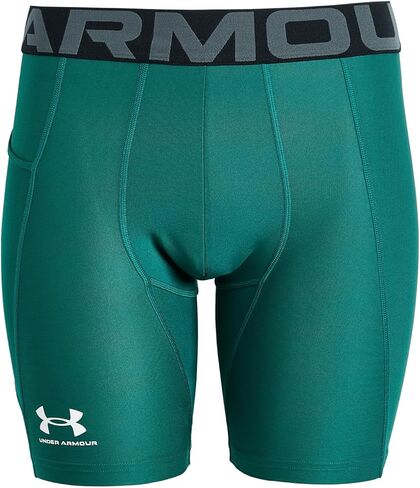 Under Armour Men's HeatGear Shorts, Rack Green/White in Saudi Arabia