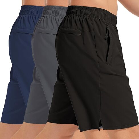 Mens Athletic Shorts Quick Dry Running Shorts with Zipper Pockets Lightweight for Gym Workout Basketball in Saudi Arabia