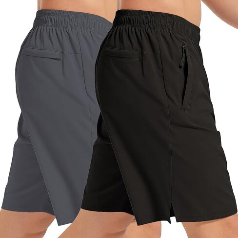 Mens Athletic Shorts Quick Dry Running Shorts with Zipper Pockets Lightweight for Gym Workout Basketball in Saudi Arabia
