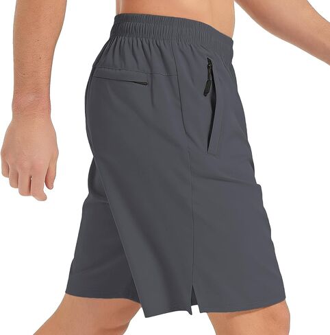 Mens Athletic Shorts Quick Dry Running Shorts with Zipper Pockets Lightweight for Gym Workout Basketball in Saudi Arabia