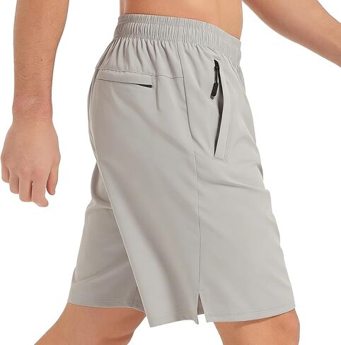 Mens Athletic Shorts Quick Dry Running Shorts with Zipper Pockets Lightweight for Gym Workout Basketball in Saudi Arabia