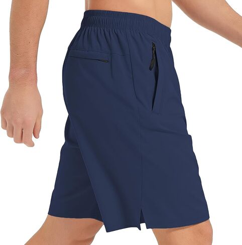 Mens Athletic Shorts Quick Dry Running Shorts with Zipper Pockets Lightweight for Gym Workout Basketball in Saudi Arabia