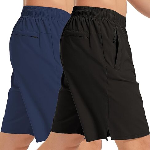 Mens Athletic Shorts Quick Dry Running Shorts with Zipper Pockets Lightweight for Gym Workout Basketball in Saudi Arabia
