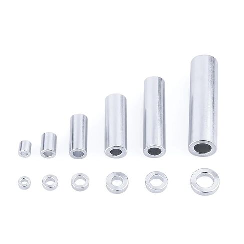 10pcs Aluminum Round Spacers - Flat Washer Bushing Gasket Standoffs - Perfect for 3D Printers, CNC Machines, Robotics(M5x8mmODxL40mm) in Saudi Arabia