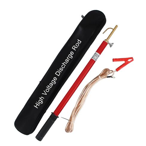 11kV Telescopic High Voltage Discharge Rod, Epoxy Resin Static Discharge Stick with Dual Port, 32.8ft 4mm² Copper Grounding Cable & Hook for Capacitor DC Voltage Draining in Saudi Arabia