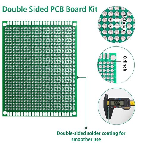 طقم لوحة PCB مزدوج الجوانب 32 قطعة، مجموعة أدوات تدريب اللحام لمشاريع الإلكترونيات التي تصنعها بنفسك مع 5 أحجام متوافقة مع مجموعات Arduino in Saudi Arabia