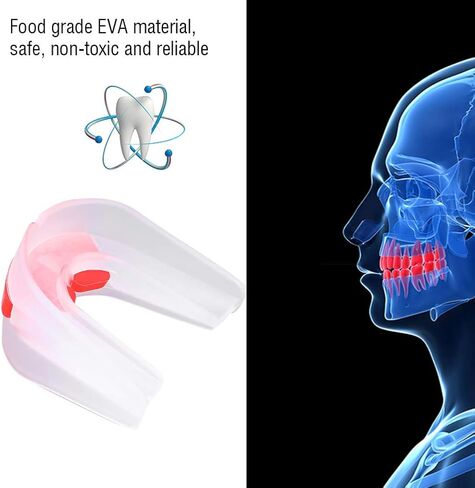 Akozon Double Boxing Mouthguard, Sided Adult Mouth Guard Eathing Exerciser Incentive Boxing Taekwondo Combat Accessory Ng Spirometer Teeth Tooth Protector in Kuwait