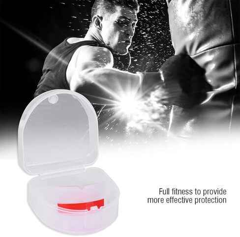 Akozon Double Boxing Mouthguard, Sided Adult Mouth Guard Eathing Exerciser Incentive Boxing Taekwondo Combat Accessory Ng Spirometer Teeth Tooth Protector in Kuwait