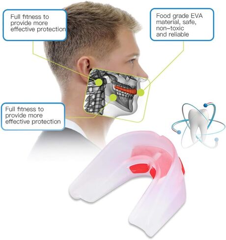 Akozon Double Boxing Mouthguard, Sided Adult Mouth Guard Eathing Exerciser Incentive Boxing Taekwondo Combat Accessory Ng Spirometer Teeth Tooth Protector in Kuwait