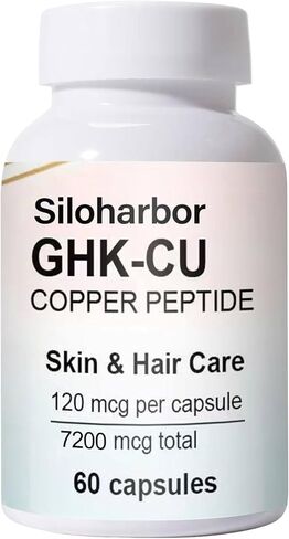 مكمل الببتيد النحاسي GHK-Cu، مكمل عالي النقاء 120 ميكروجرام للبشرة والشعر، مغلف معويًا للحصول على أقصى قدر من الامتصاص، نباتي وخالي من الغلوتين (60 قطعة) in Saudi Arabia